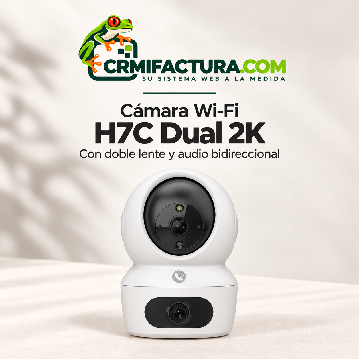 Cámara Wi-Fi H7C Dual 2K con doble lente y audio bidireccional